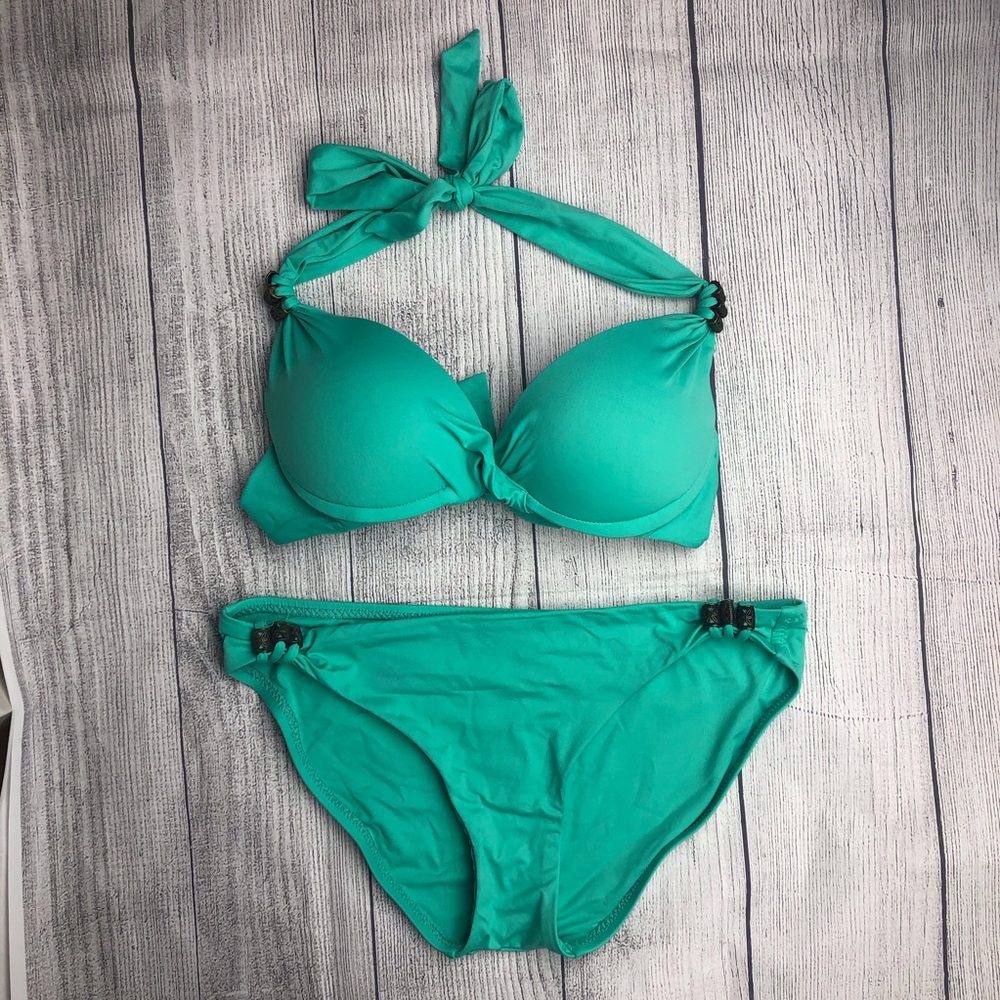 🏝Becca Turquoise Bikini Push Up Top Women’s Small